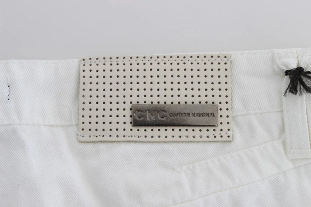 Costume National White Cotton Slim Fit Denim Bootcut Jeans - Jeans