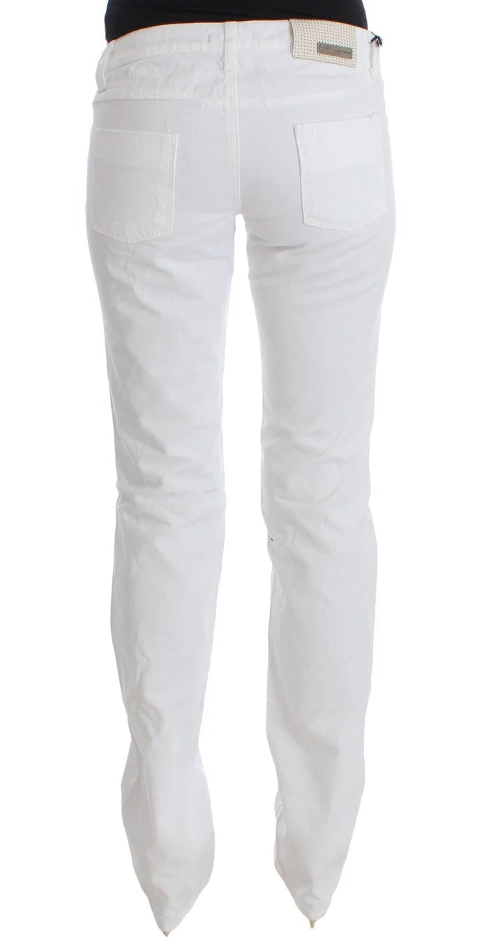 Costume National White Cotton Slim Fit Denim Bootcut Jeans - Jeans