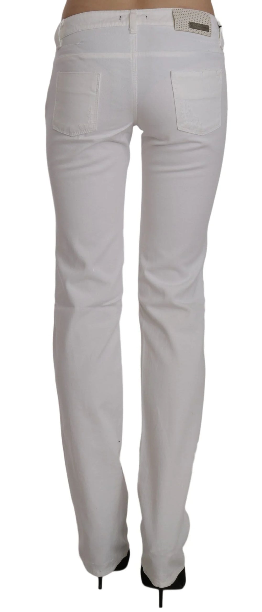 Costume National White Cotton Slim Fit Straight Jeans Pants - Jeans