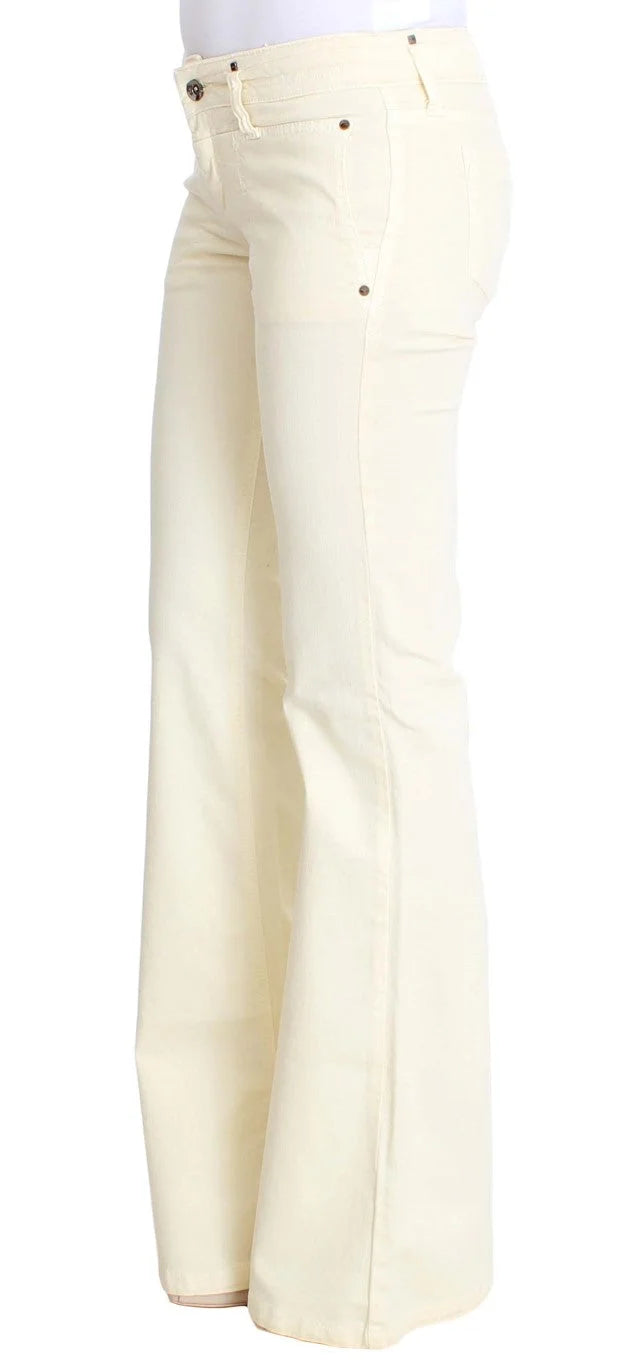 Costume National White Cotton Stretch Flare Jeans - W26 - Jeans