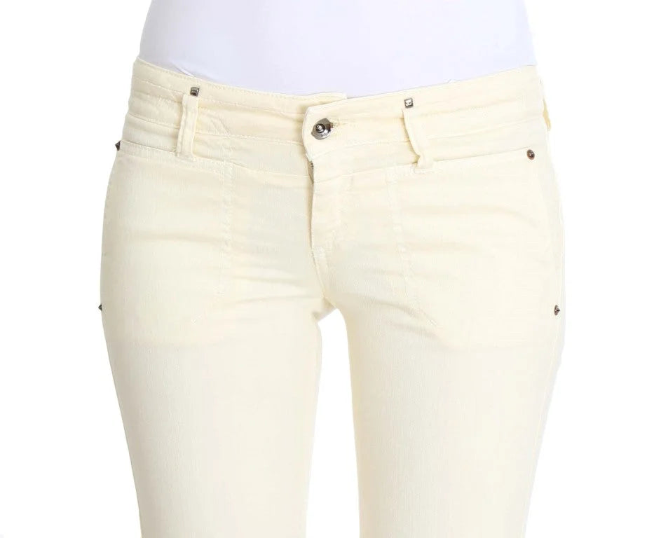 Costume National White Cotton Stretch Flare Jeans - W26 - Jeans