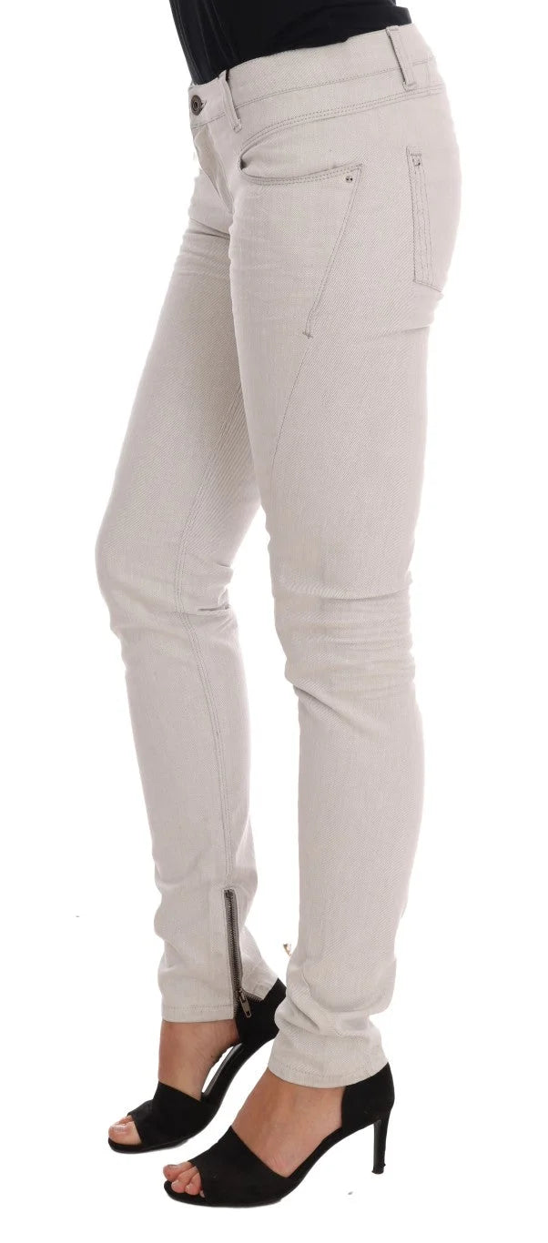 Costume National White Cotton Stretch Slim Jeans - W26 - Jeans