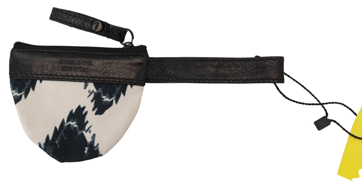 Costume National White Genuine Leather Coin Purse Strap Wallet - Coin Purses