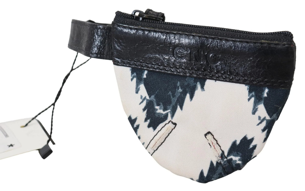 Costume National White Genuine Leather Coin Purse Strap Wallet - Coin Purses