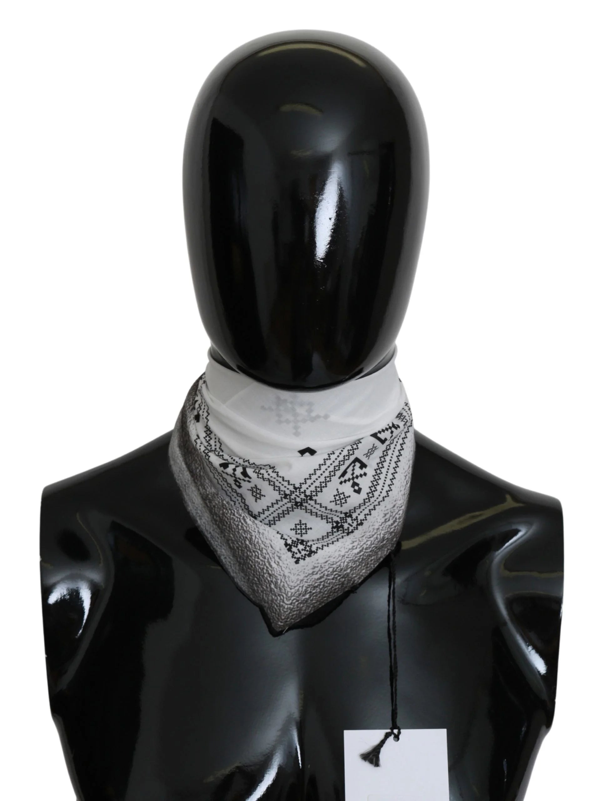 Costume National White Printed Bandana Cotton Scarf - Bandanas & Headties