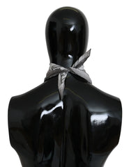 Costume National White Printed Bandana Cotton Scarf - Bandanas & Headties