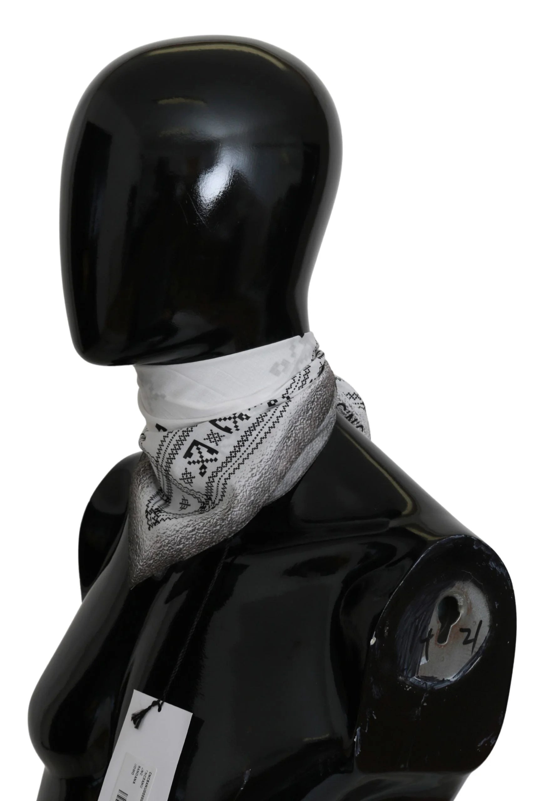 Costume National White Printed Bandana Cotton Scarf - Bandanas & Headties