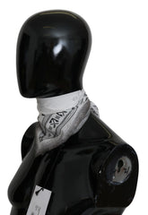 Costume National White Printed Bandana Cotton Scarf - Bandanas & Headties