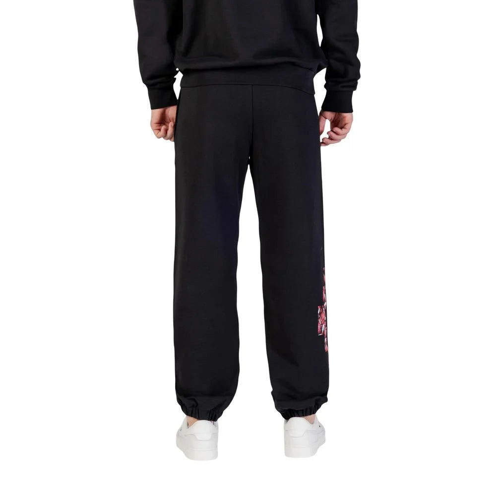 County of Milan Black Cotton Joggers (Workout Pants) - Joggers