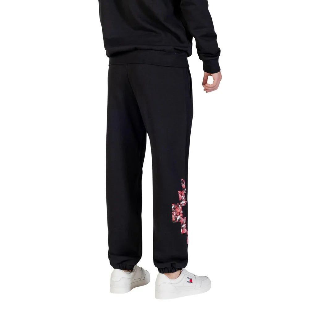 County of Milan Black Cotton Joggers (Workout Pants) - Joggers