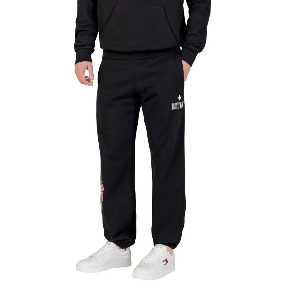 County of Milan Black Cotton Joggers (Workout Pants) - Joggers