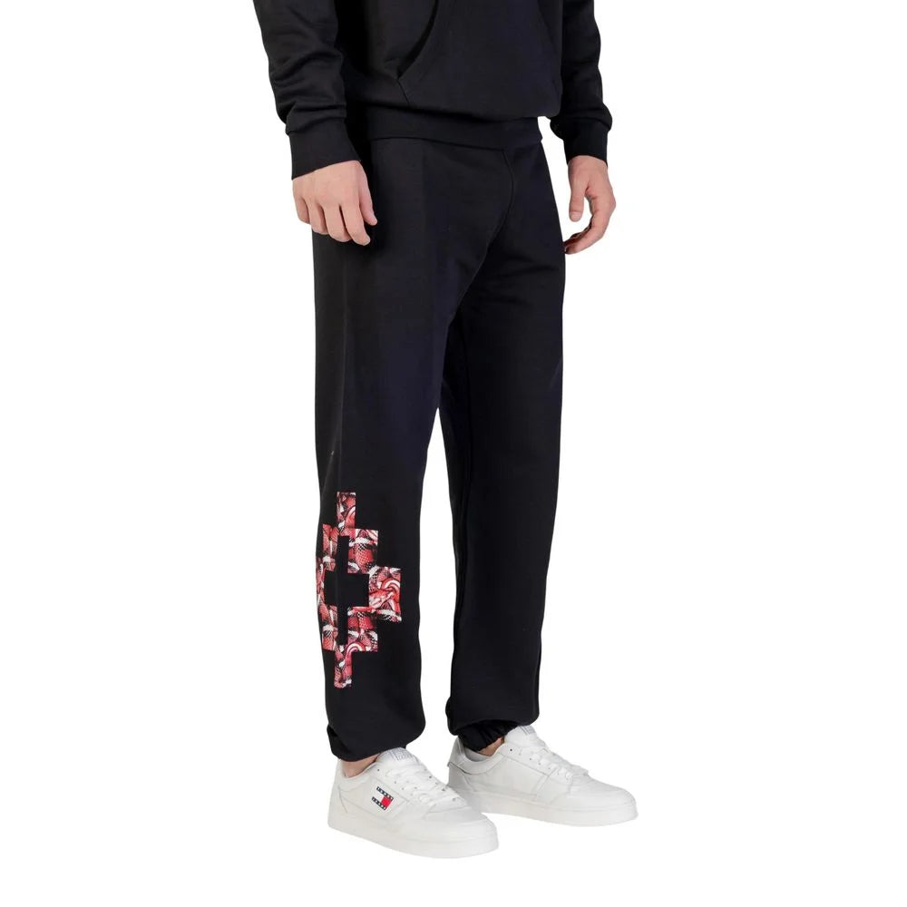 County of Milan Black Cotton Joggers (Workout Pants) - Joggers