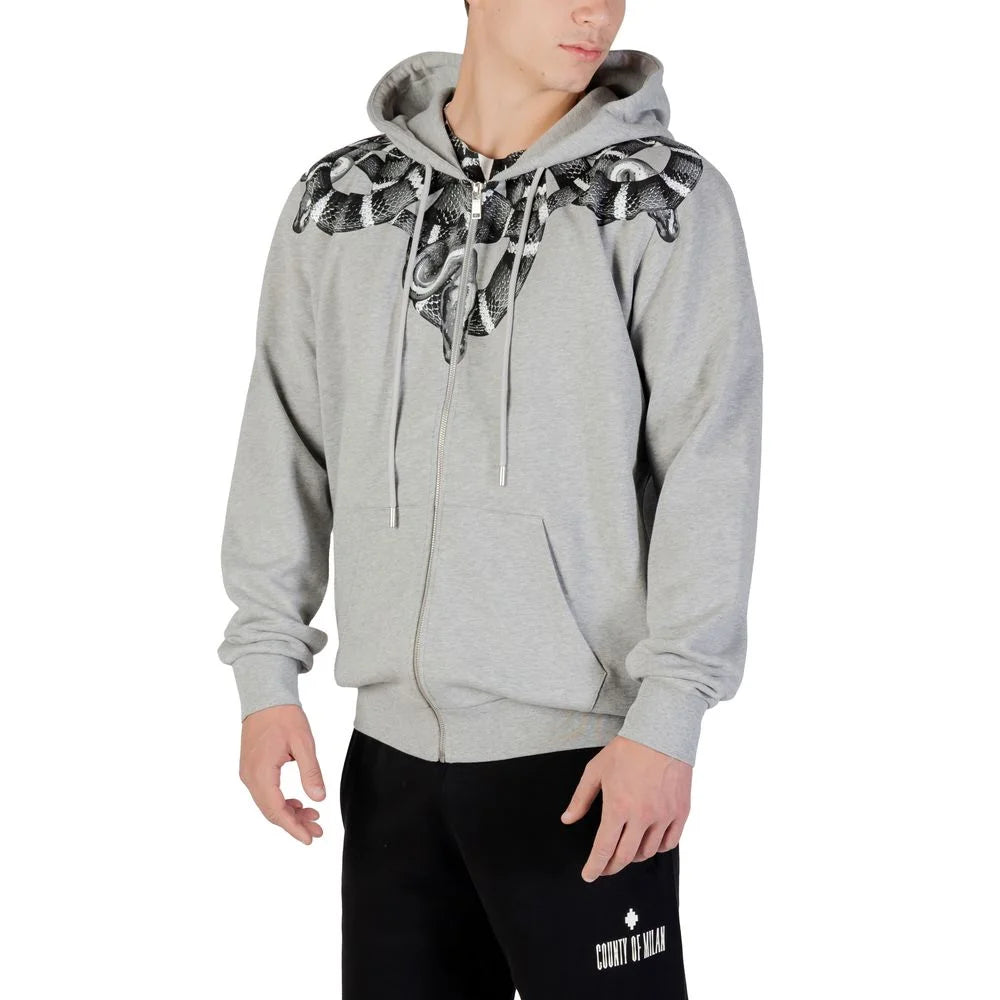 County of Milan Gray Cotton Hoodie - Hoodies