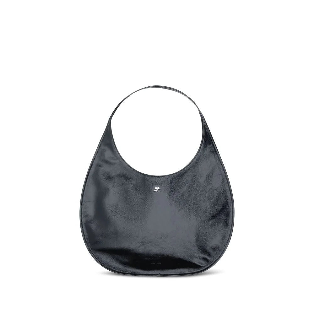 Courrèges Black Calf Leather Bos Taurus Shoulder Bag