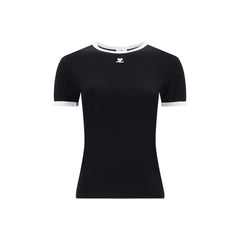 Courrèges Black Cotton T-Shirt