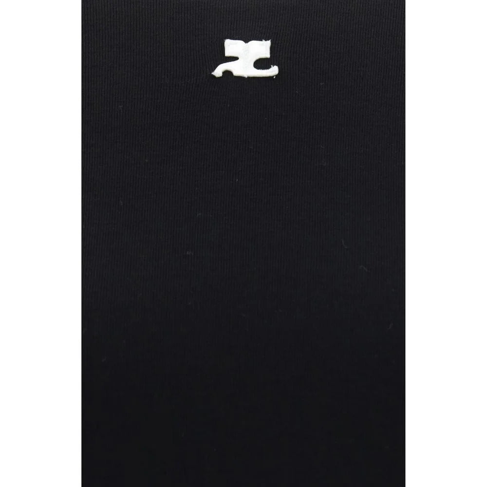 Courrèges Black Cotton T-Shirt