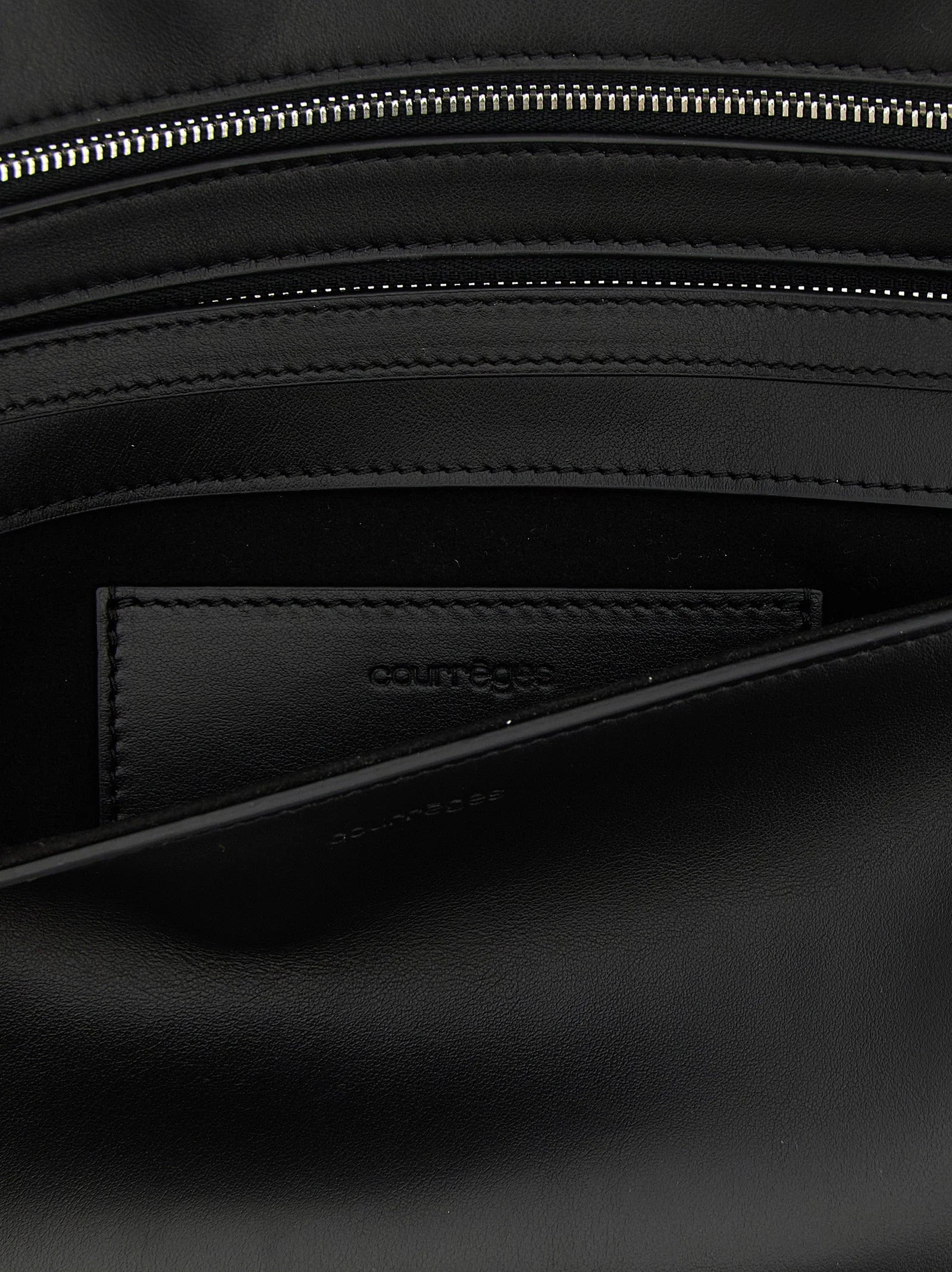 Courrèges Black Cowhide Clutch Bag