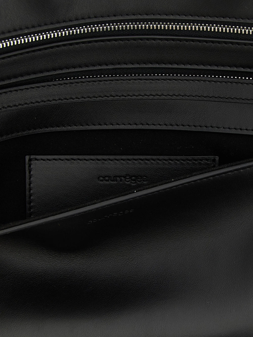Courrèges Black Cowhide Clutch Bag