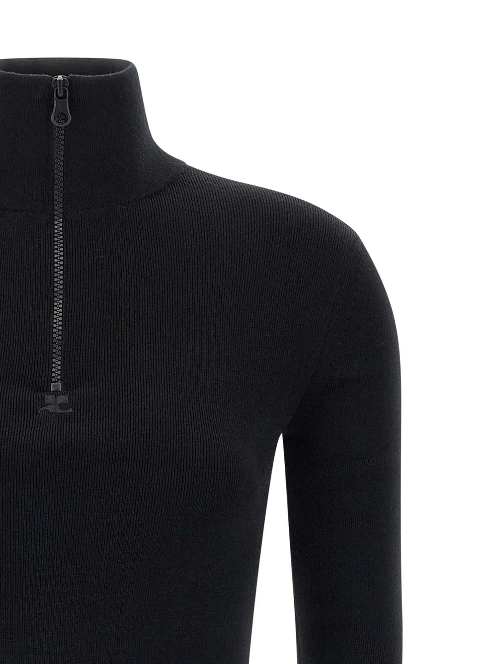Courrèges Black Merino Wool Short Dress - XS