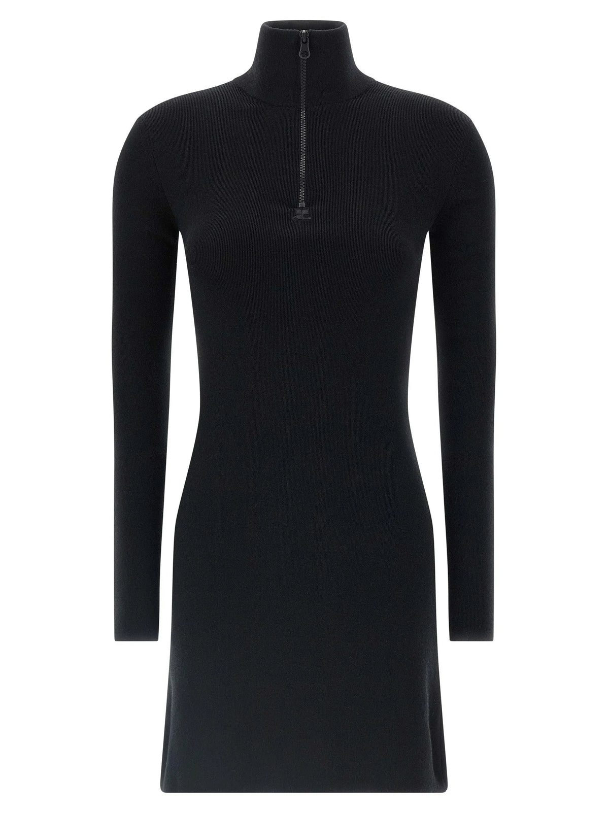 Courrèges Black Merino Wool Short Dress - XS