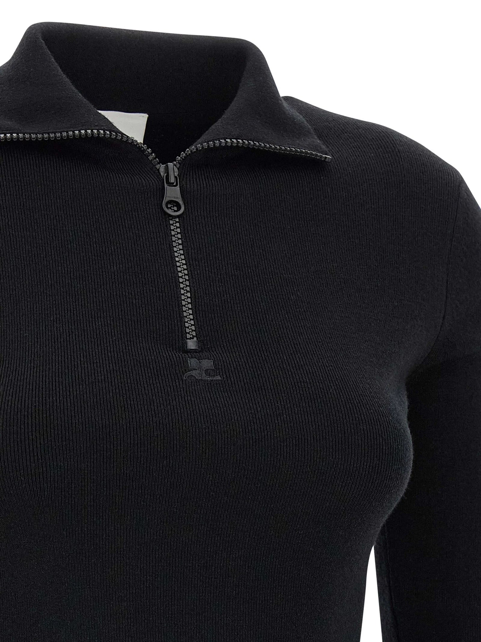 Courrèges Black Merino Wool Short Dress - XS