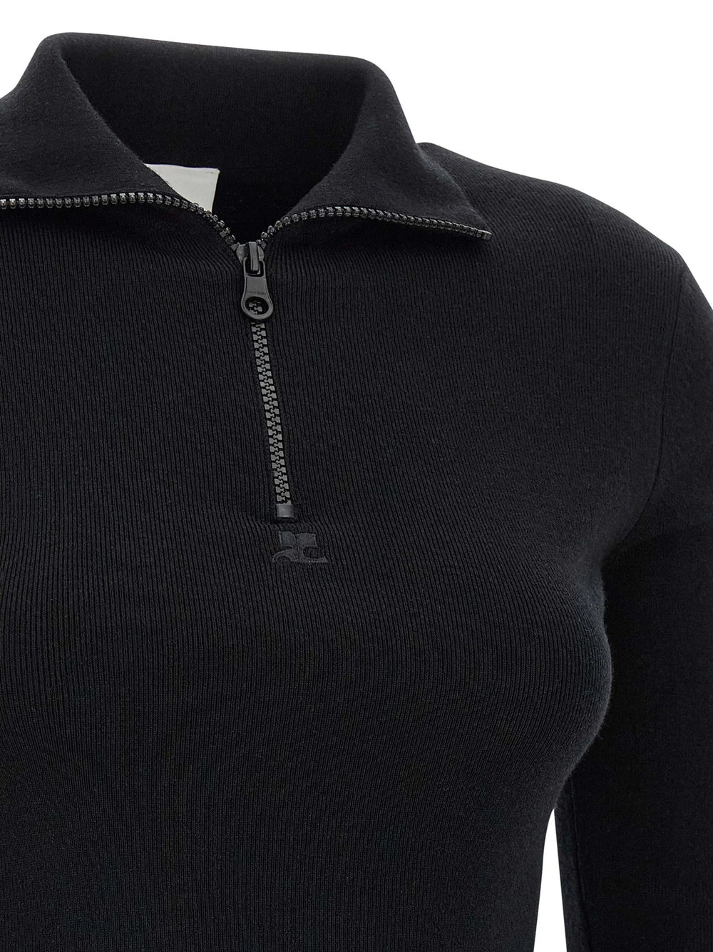 Courrèges Black Merino Wool Short Dress - XS