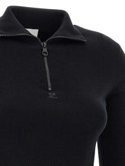 Courrèges Black Merino Wool Short Dress - XS