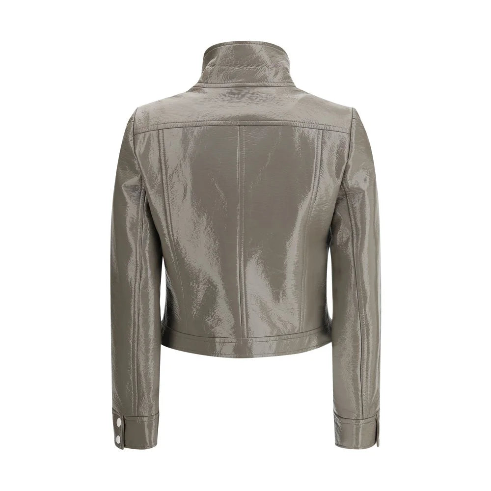 Courrèges Gray Cotton Full-Length Jacket - Coats & Jackets