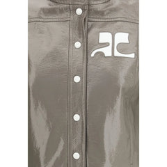 Courrèges Gray Cotton Full-Length Jacket - Coats & Jackets