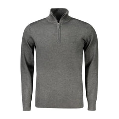 Coveri Moving Gray Viscose Men Sweater - Sweaters