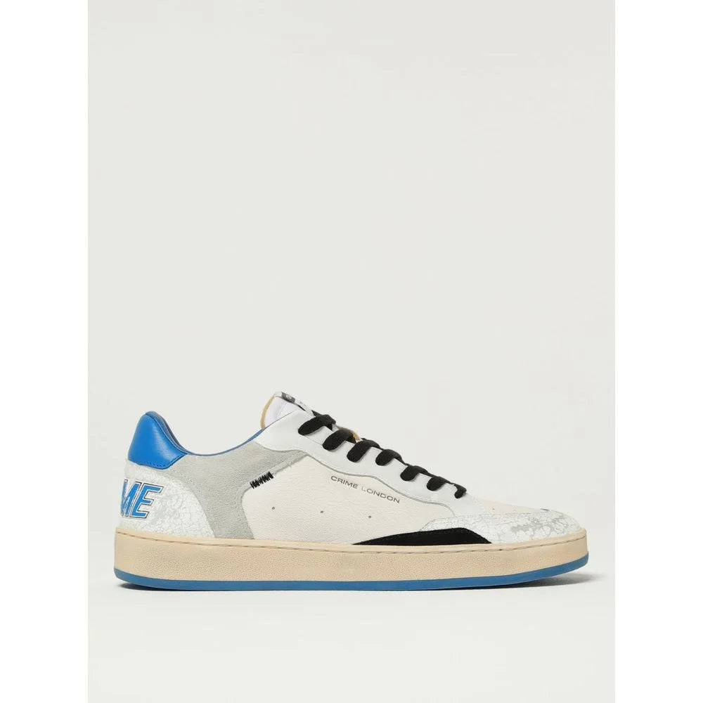 Crime London White Leather Low Top Sneakers - EU43/US10