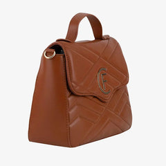 CRISTINAEFFE Brown Artificial Leather Women Crossbody Bag - Cross Body Bags