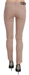 CRISTINAEFFE Brown Low Waist Slim Fit Skinny Cotton Pants - IT42|M - Jeans