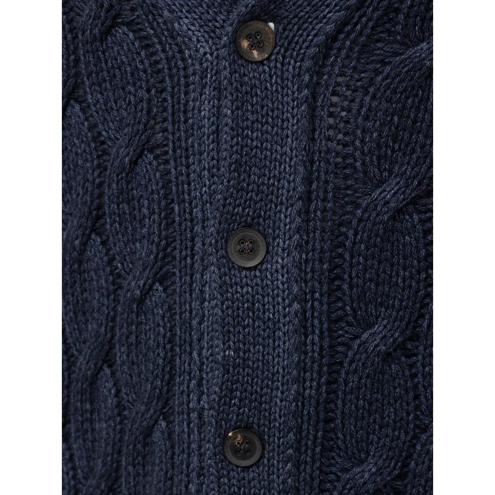 Cruciani Blue Cashmere Cardigan - IT50 | L - Cardigans