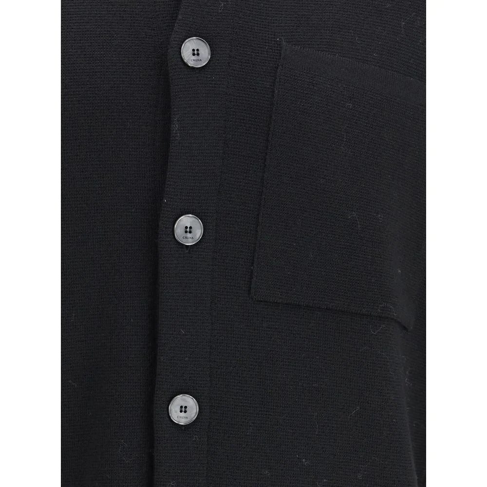 Cruna Black Fleece Wool Coat