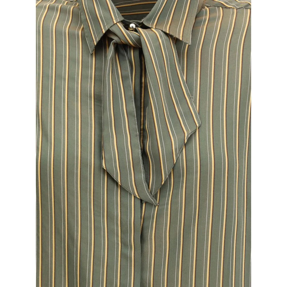 Cruna Green Viscose Pattern Shirt