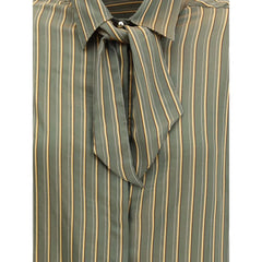 Cruna Green Viscose Pattern Shirt