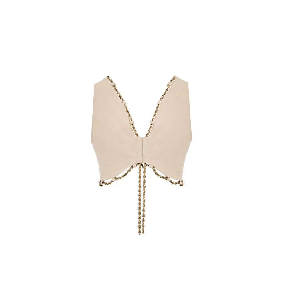 Cult Gaia Beige Cotton Waistcoat - M