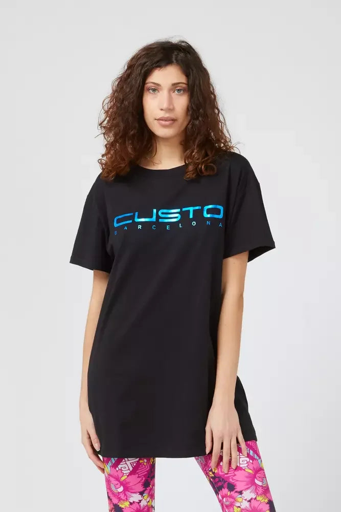 Custo Barcelona Blue Cotton Women T-Shirt - T-Shirts