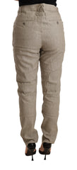 CYCLE Beige Mid Waist Casual Baggy Stretch Trouser - Trousers