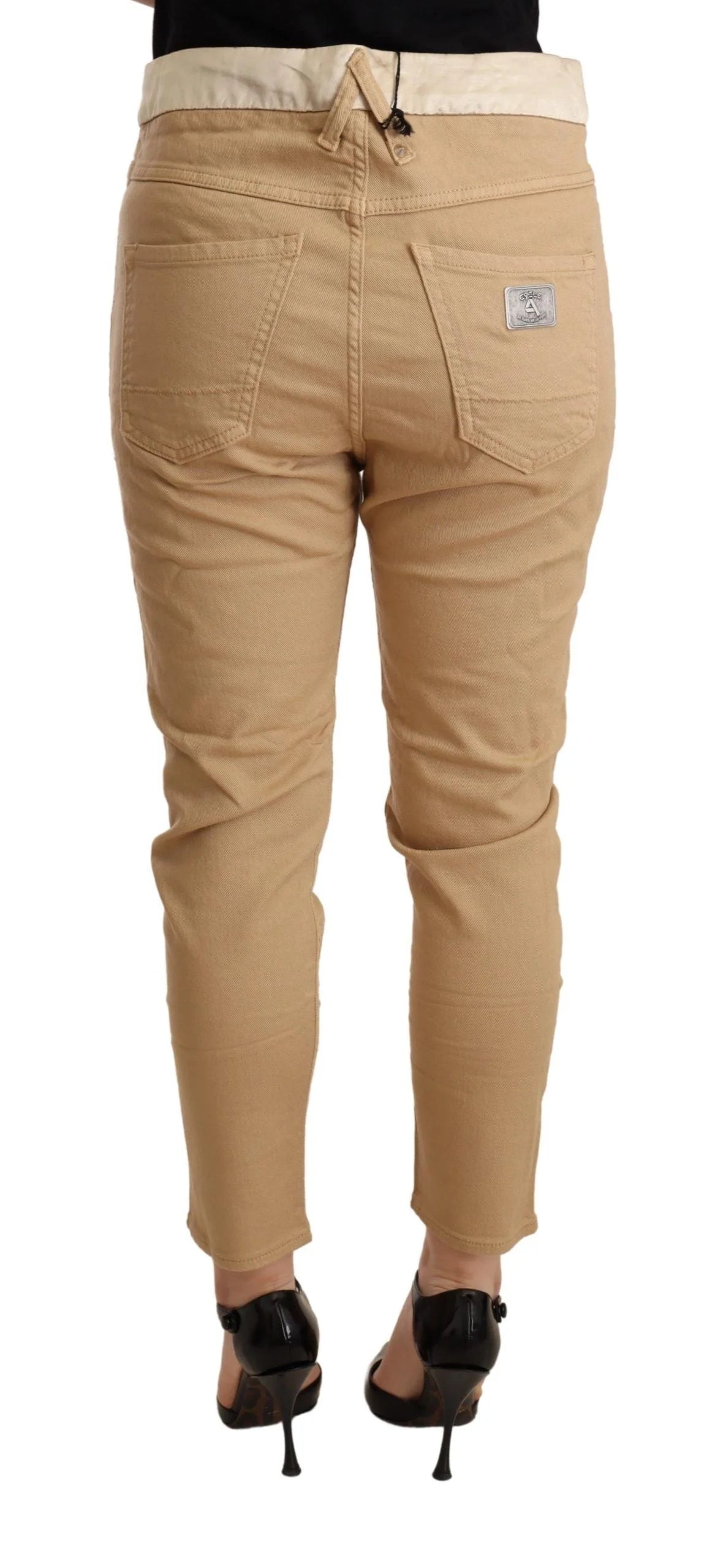 CYCLE Beige Mid Waist Slim Fit Skinny Stretch Trouser - Trousers