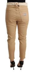 CYCLE Beige Mid Waist Slim Fit Skinny Stretch Trouser - Trousers