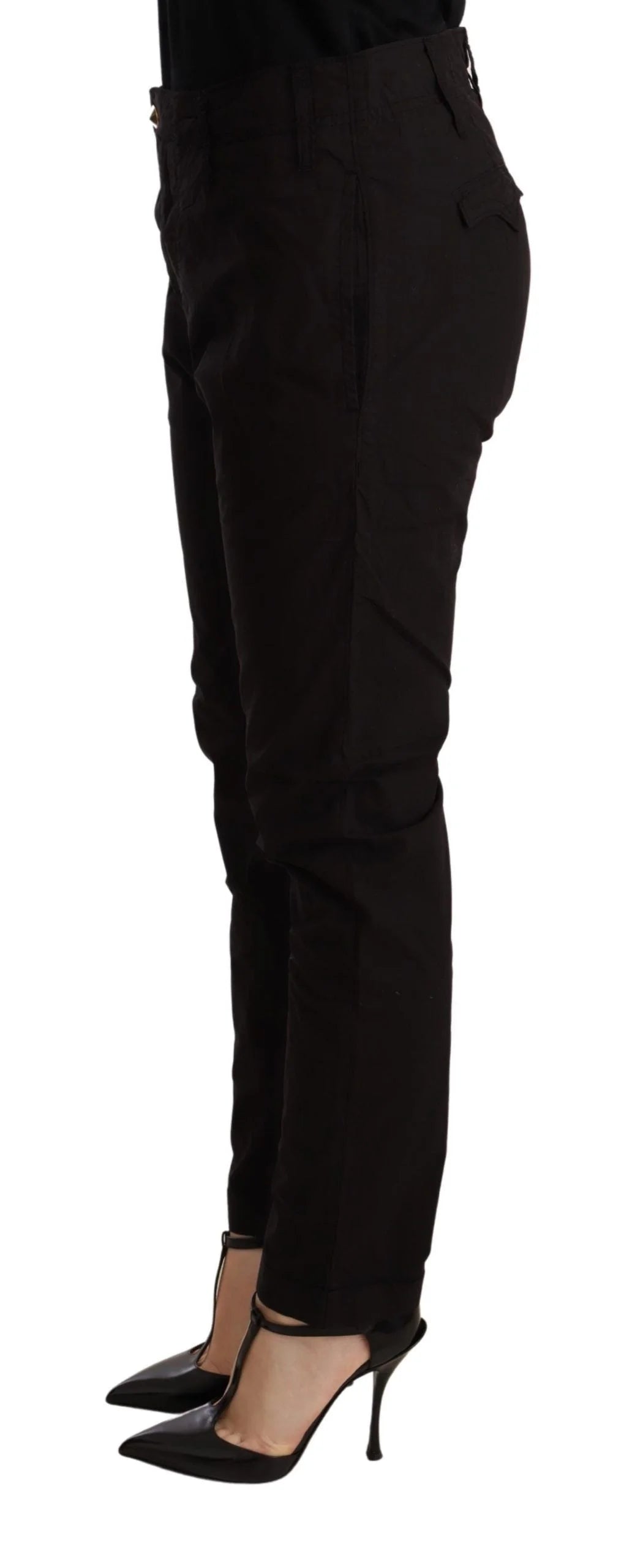 CYCLE Black Mid Waist BAGGY Fit Skinny Trouser - Trousers