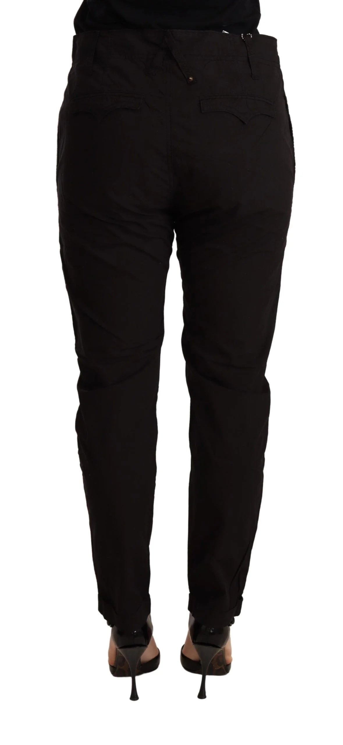 CYCLE Black Mid Waist BAGGY Fit Skinny Trouser - Trousers
