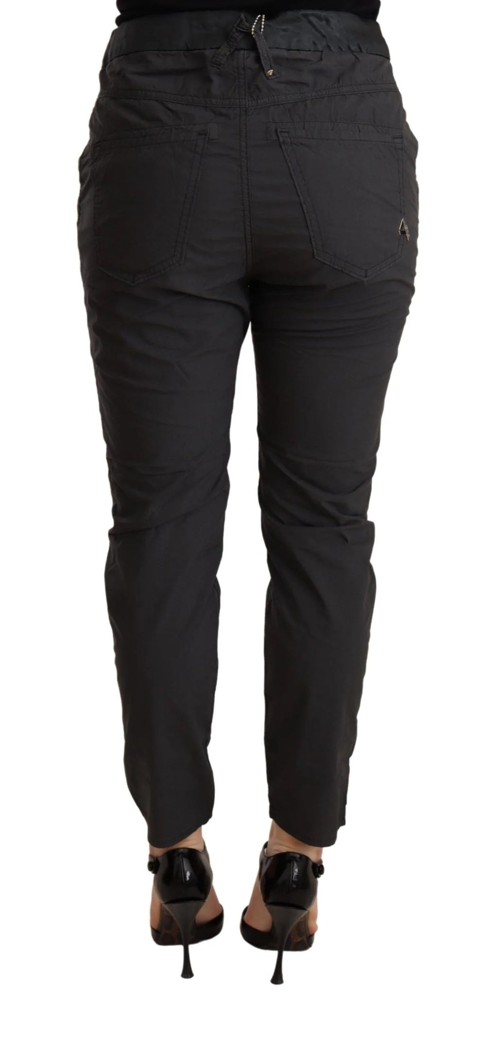 CYCLE Gray Mid Waist Slim Fit Skinny Cotton Trouser - Trousers