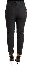 CYCLE Gray Mid Waist Slim Fit Skinny Cotton Trouser - Trousers