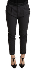 CYCLE Gray Mid Waist Slim Fit Skinny Cotton Trouser - Trousers