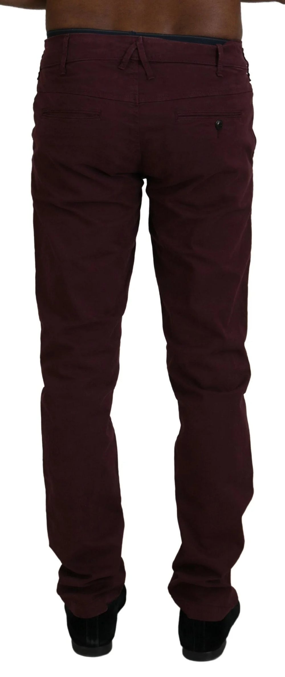 CYCLE Maroon Cotton Stretch Skinny Casual Men Pants - IT46 | S - Trousers