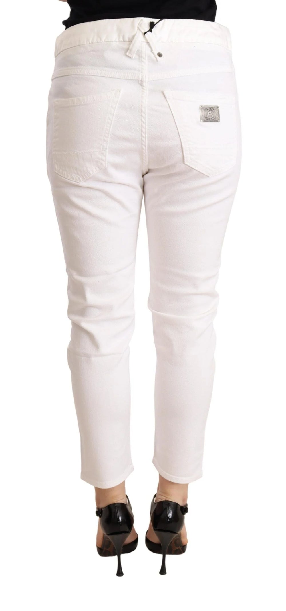 CYCLE White Mid Waist Slim Fit Skinny Cotton Stretch Trouser - W26 - Trousers