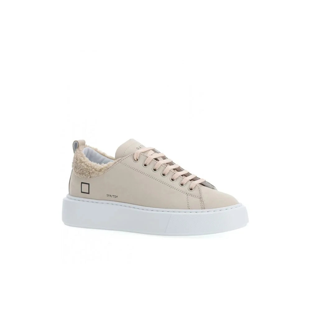 D.A.T.E Beige Leather Sneaker - Sneakers
